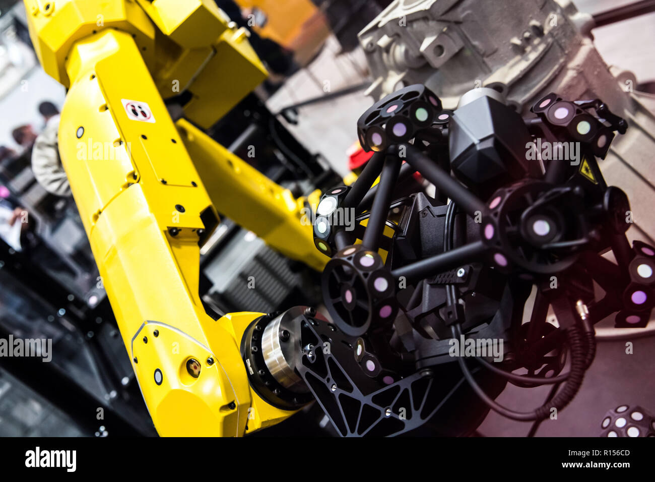 Roboterarm mit optischer 3D-KMG-Scanning System Stockfoto