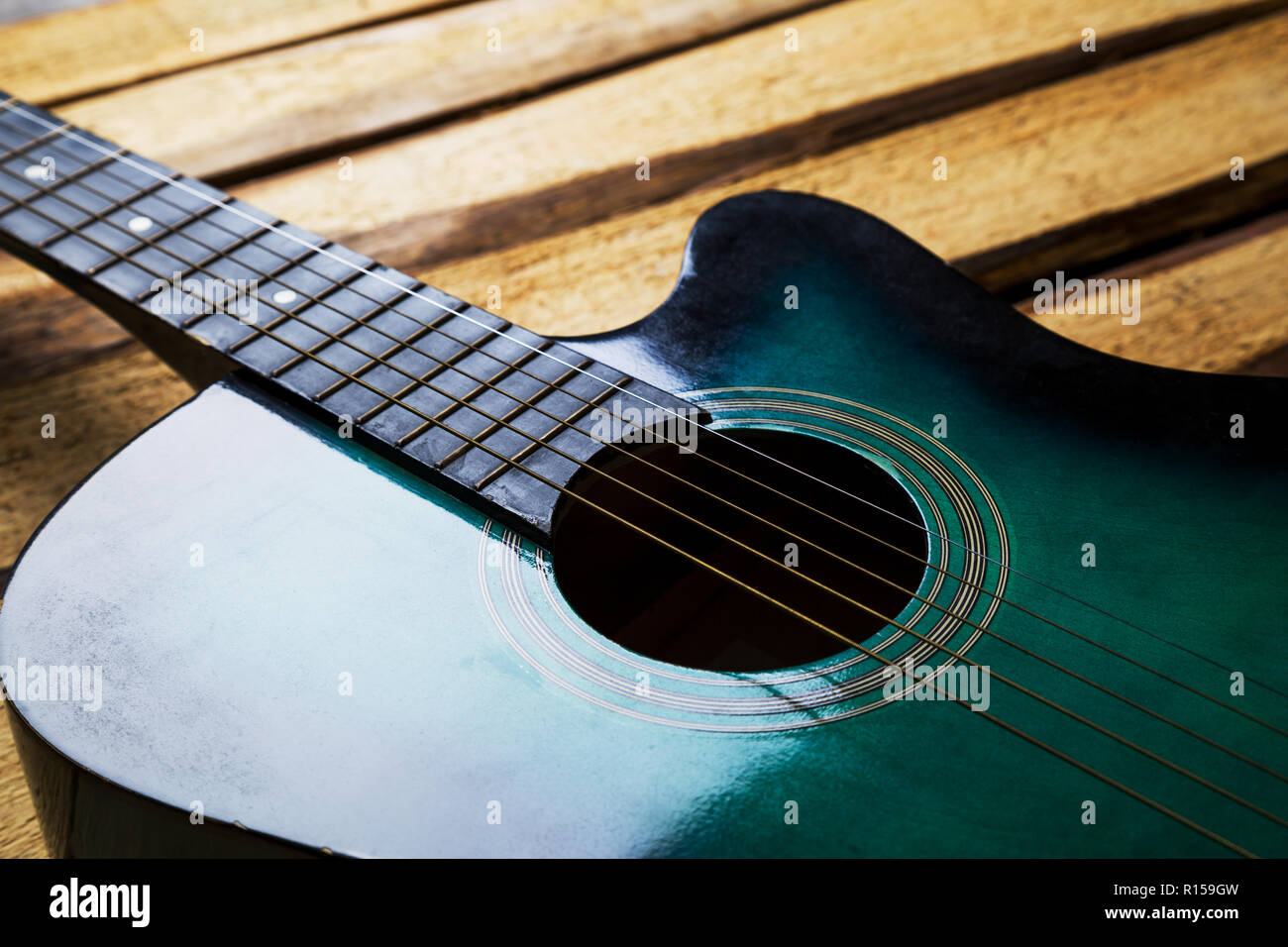 Klassische Gitarre Saiten Nahaufnahme Stockfoto