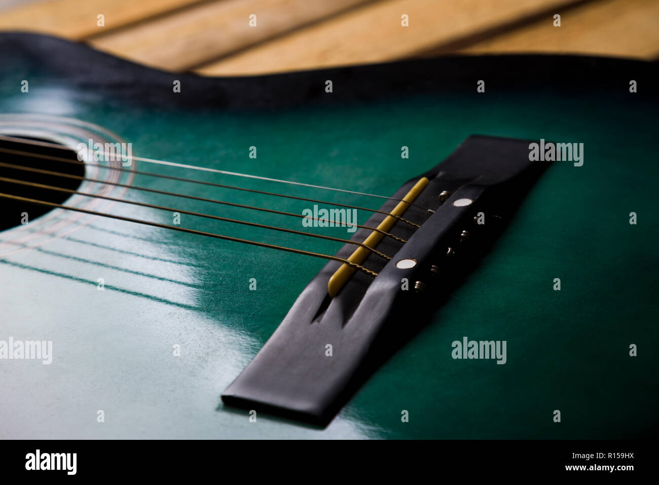 Klassische Gitarre Saiten Nahaufnahme Stockfoto