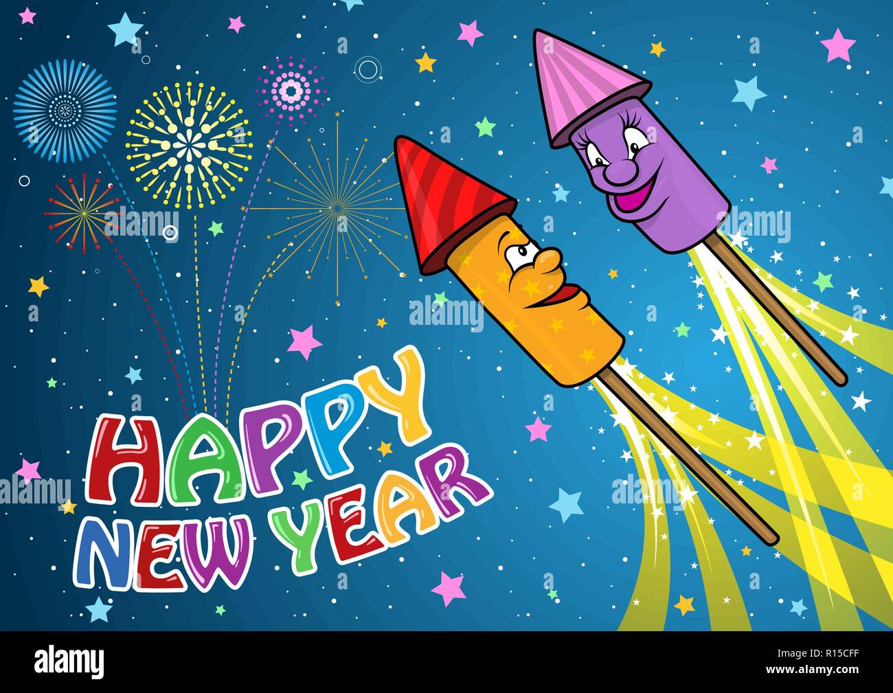 Cartoon firework rocket -Fotos und -Bildmaterial in hoher Auflösung 