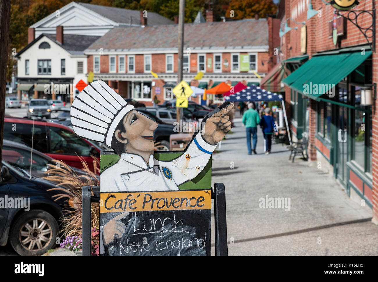 Charmante Stadt Mount Pleasant, Vermont, USA. Stockfoto