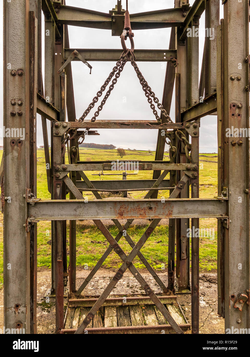 Die atmosphärischen bleibt von Magpie Mein ist einer der besten Plätze in der Peak District zu besuchen und zu einem der Top industrielle Welterbestätten in Derbys Stockfoto