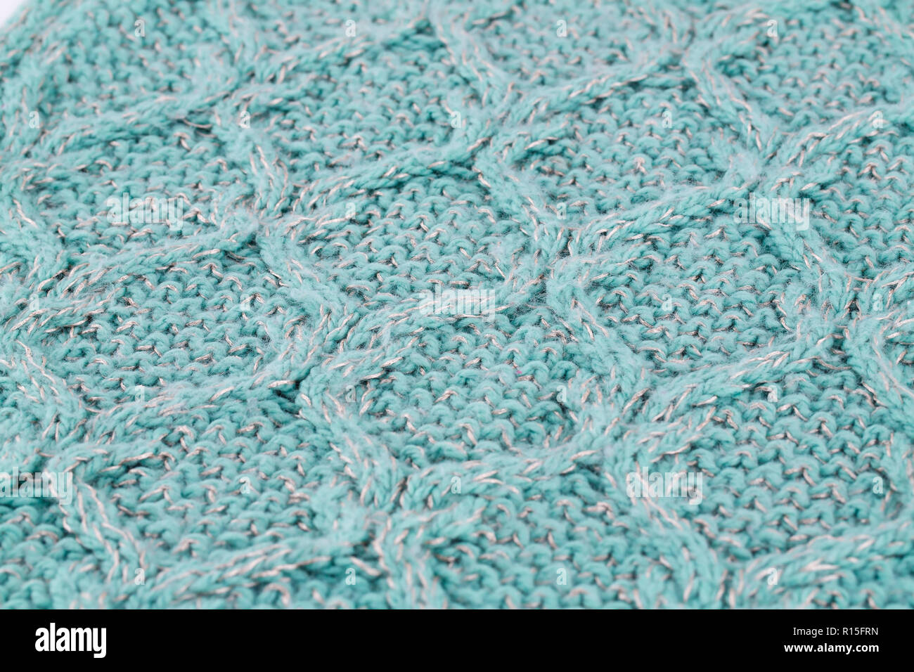 Gestrickte Tuch Closeup Hintergrundbild. Stockfoto