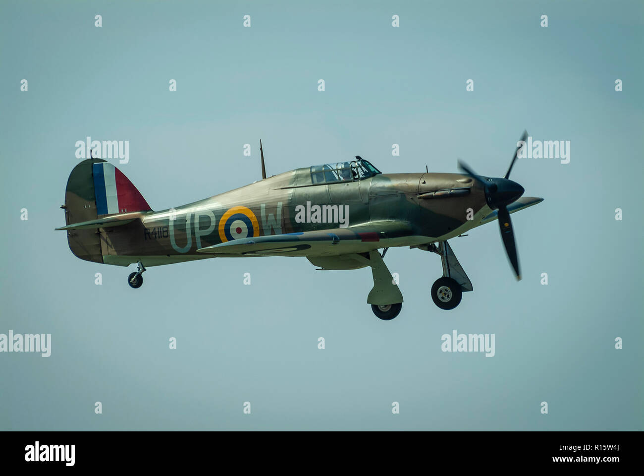 Ein zweiter Weltkrieg Hawker Hurricane MkI in Biggin Hill Airshow Stockfoto