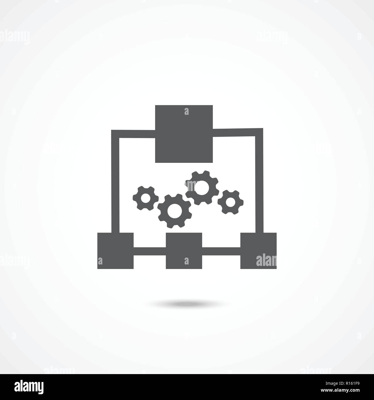 Algorithmus Flachbild-Symbol Stock Vektor