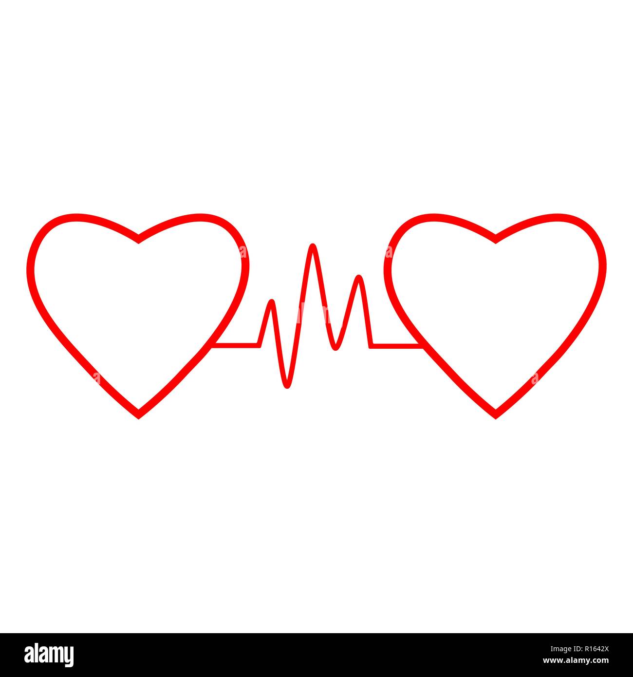 Herz, Herz, Herz schlagen. Vector Illustration, flache Bauform. Stock Vektor