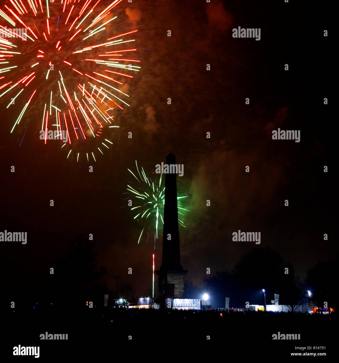 Glasgow Green Fire Works Stockfoto