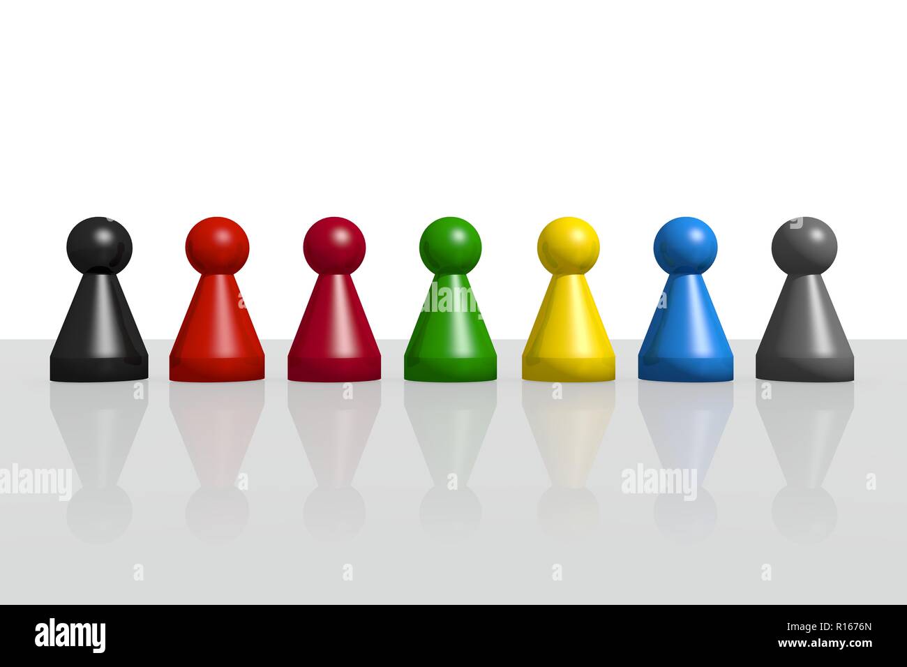 Ludo Zahlen 3d Illustration Politik Spiel bunte Stockfoto