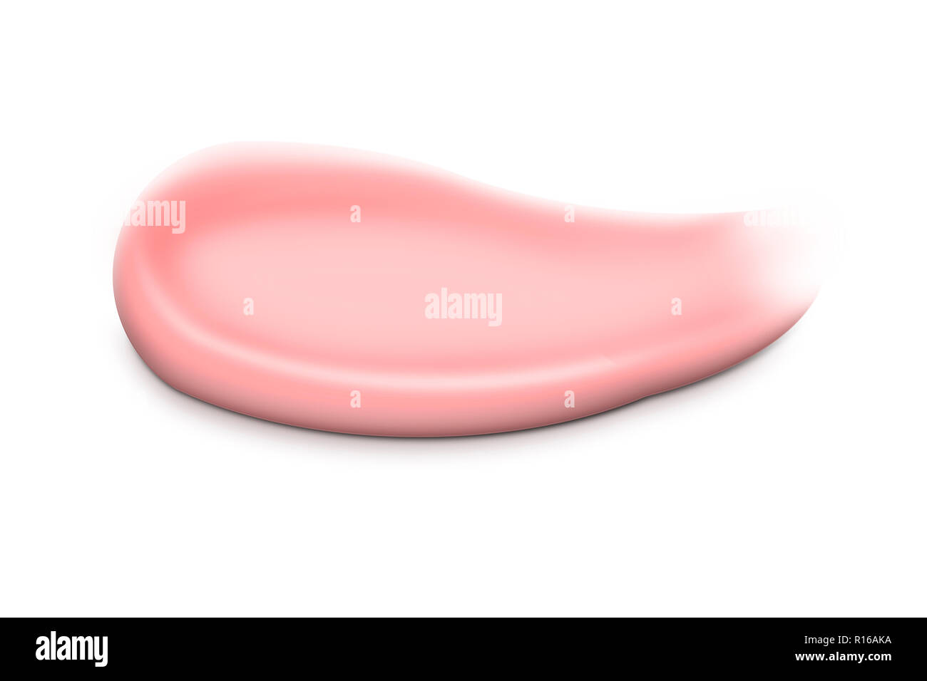 Rosa Ausstrich von einer Schönheit Hautpflegeprodukte auf weißem Hintergrund Stockfoto