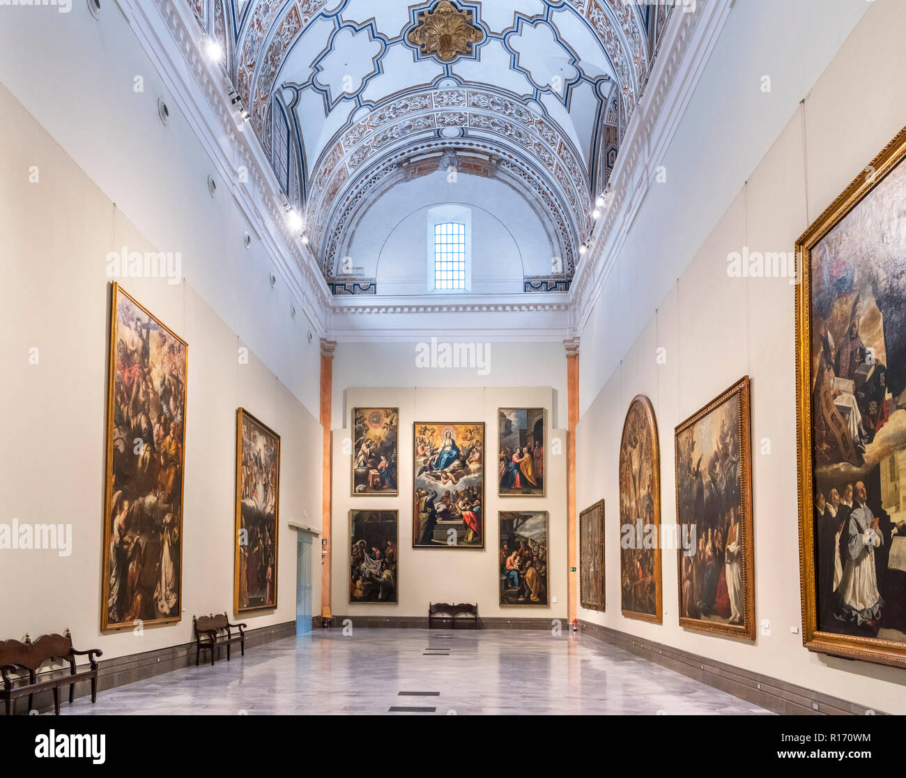Innenraum des Museo de Bellas Artes (Museum der schönen Künste), Sevilla, Spanien Stockfoto