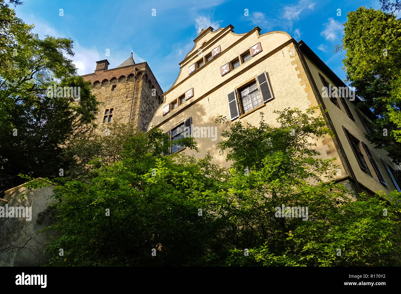 Die mittelalterliche Burg Schloss Landsberg in Deutschland Stockfoto