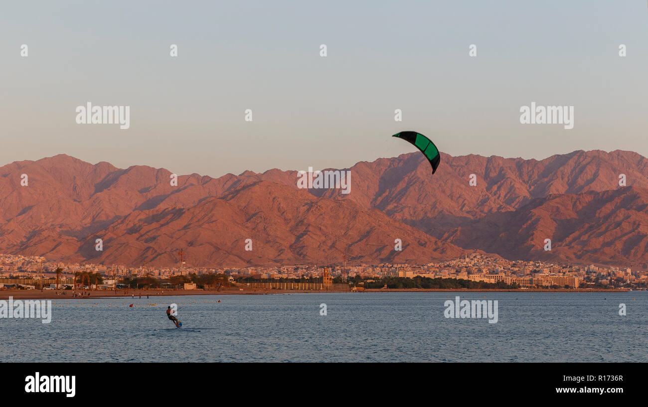 Aqaba bei Sonnenuntergang Stockfoto