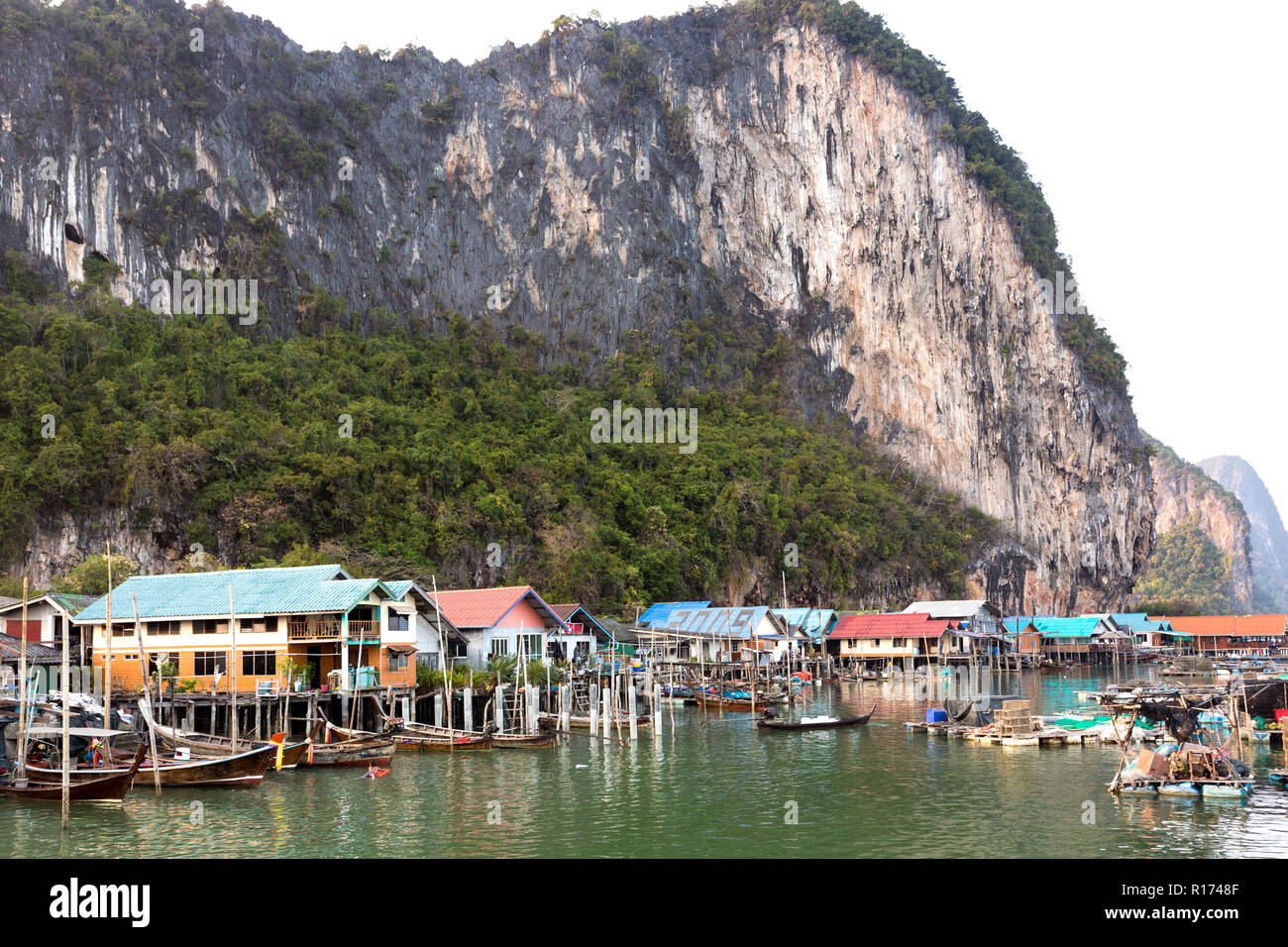 Die Koh Panyi muslimischen Fischerdorf in der Bucht von Phang Nga, Thailand Stockfoto