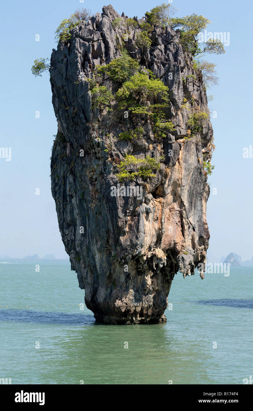 Die James Bond Insel Khao Phing Kan in der Pang Nga Bay in Thailand Stockfoto