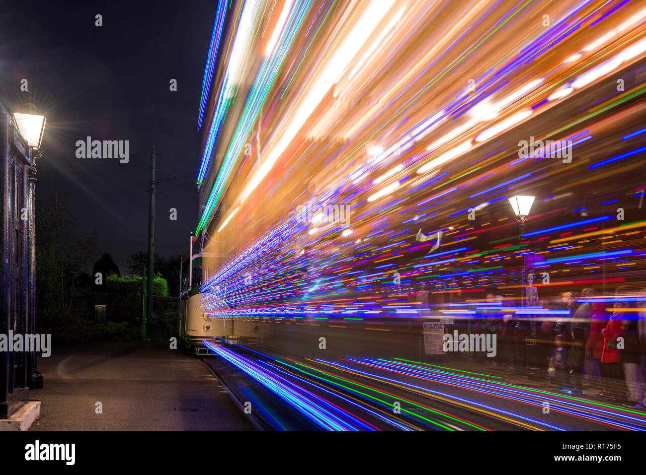 Eines der Bilder während eines speziellen Offener Abend an crich Straßenbahn Dorf, Derbyshire, Großbritannien Stockfoto