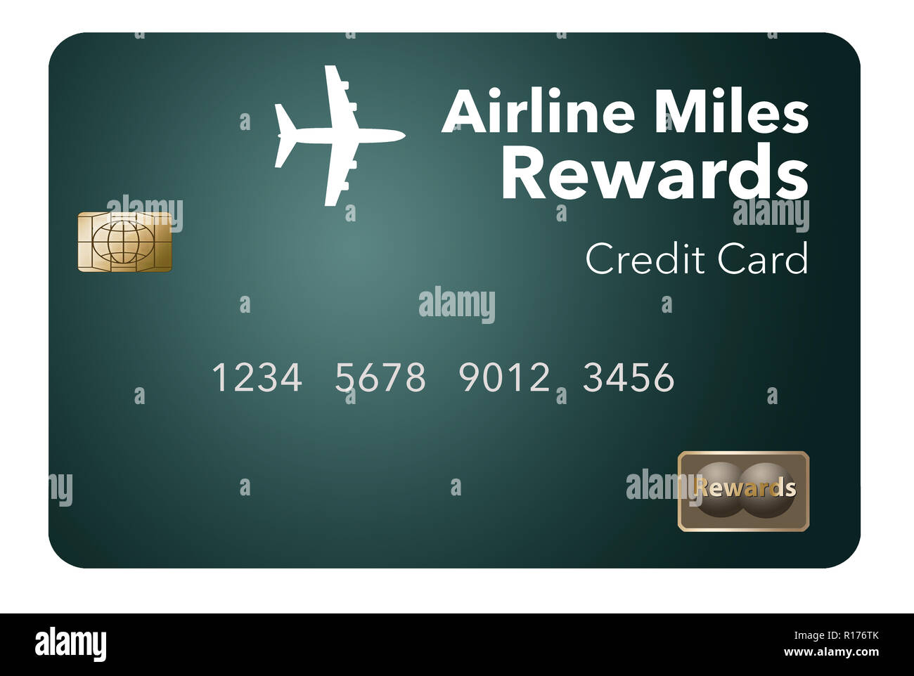 Hier ist ein Airlines Belohnungen Kreditkarte, ein Vielfliegerprogramm Kreditkarte. Dies ist eine Abbildung. Stockfoto