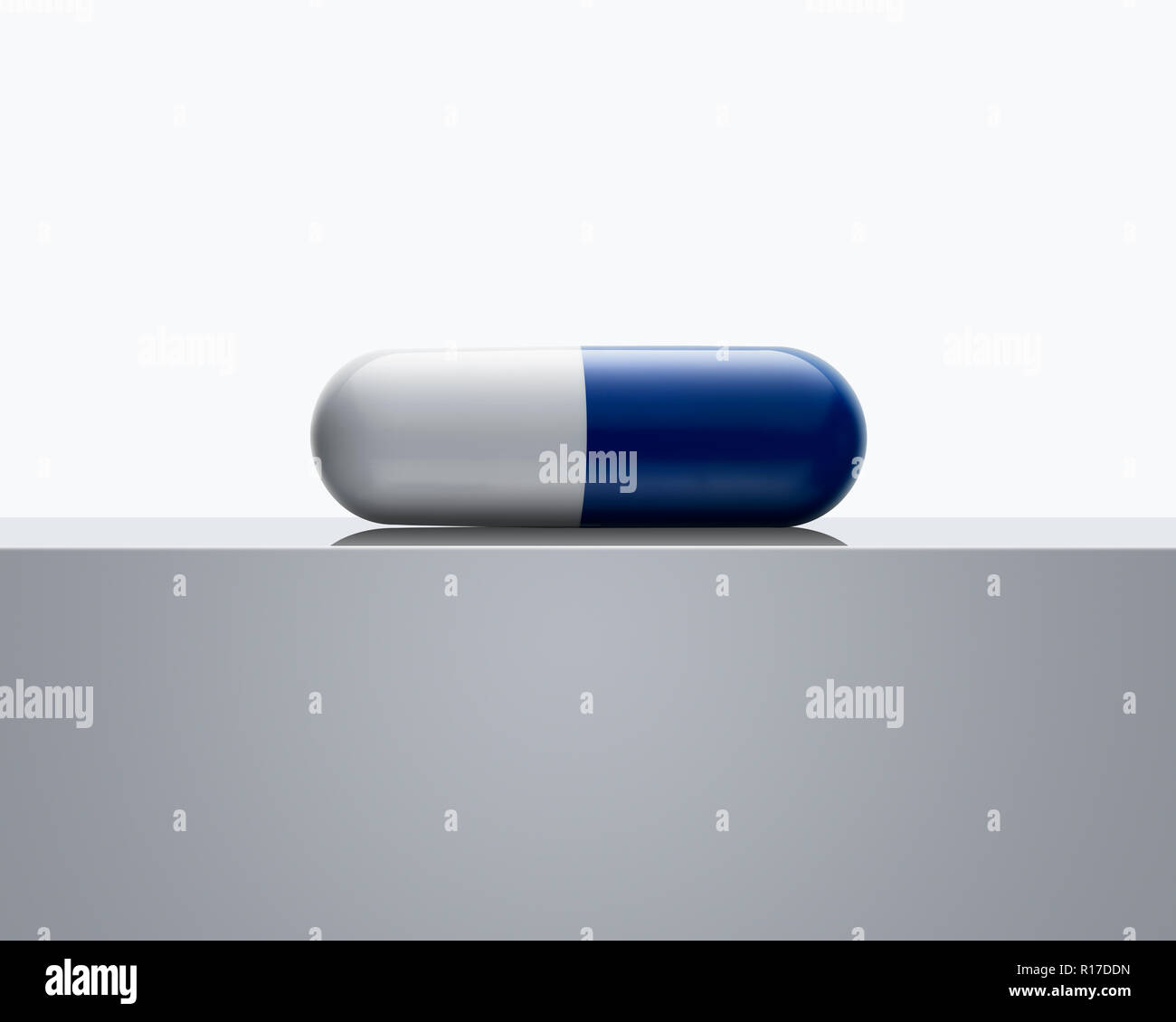 Blau und Weiß Medikamente Pille Kapsel, still life Stockfoto