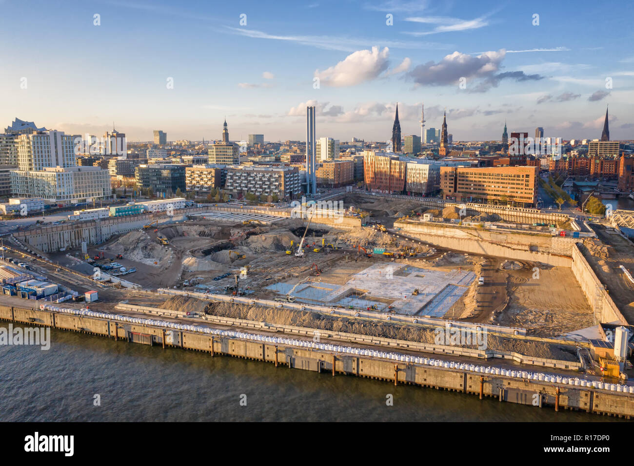 Stadtentwicklung Projekt Überseequartier in Hamburg Stockfoto