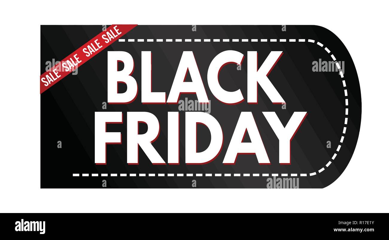Schwarzer Freitag Verkauf Banner Design auf weißem Hintergrund, Vector Illustration Stock Vektor