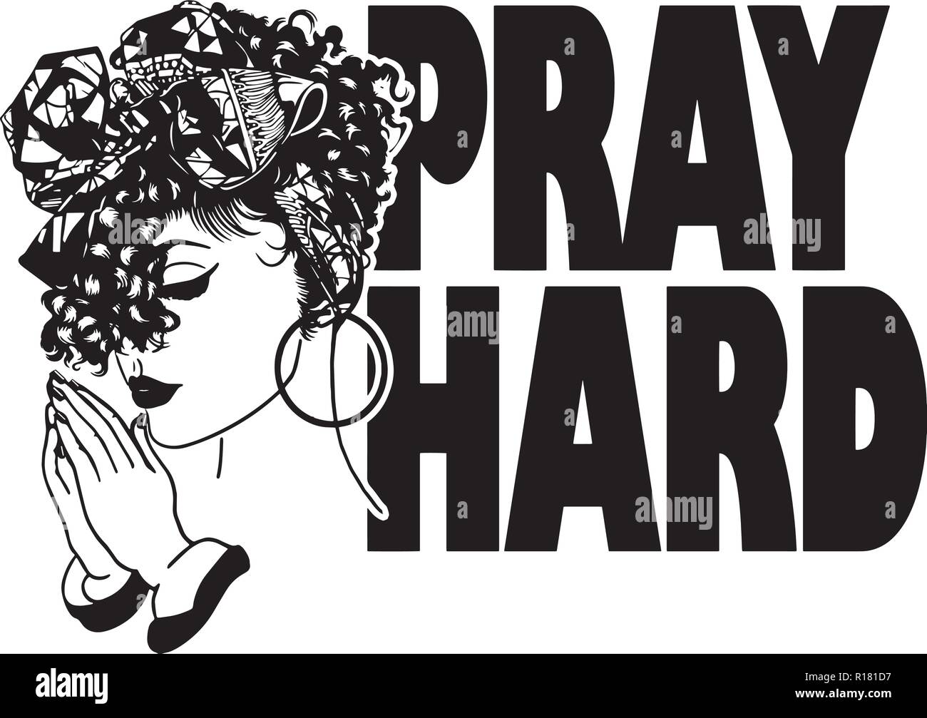Diese sind afrikanische amerikanische Frau, beten, Gott, das Leben quoes Stock Vektor