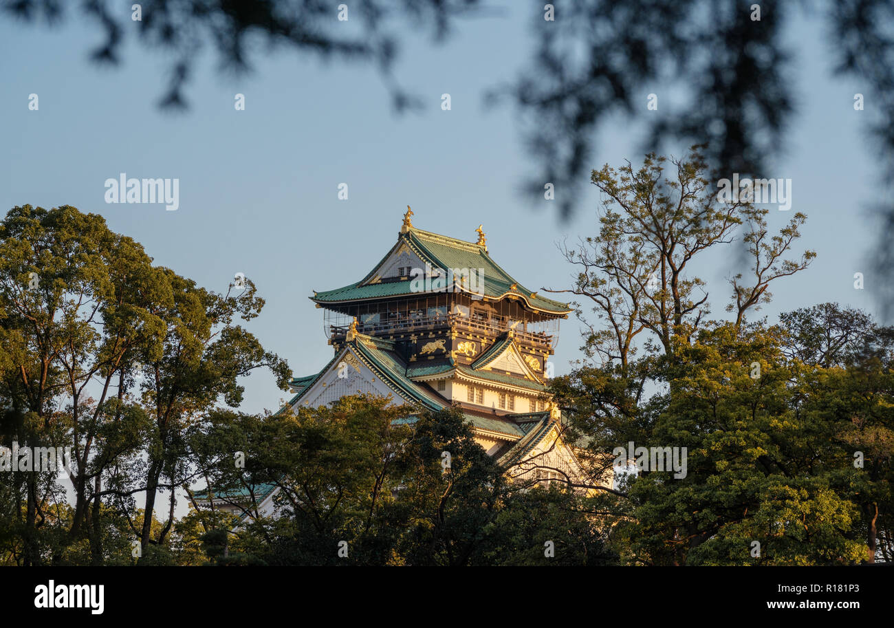 Japan berühmten Reiseziel, Burg Osaka in Osaka, Japan Stockfoto