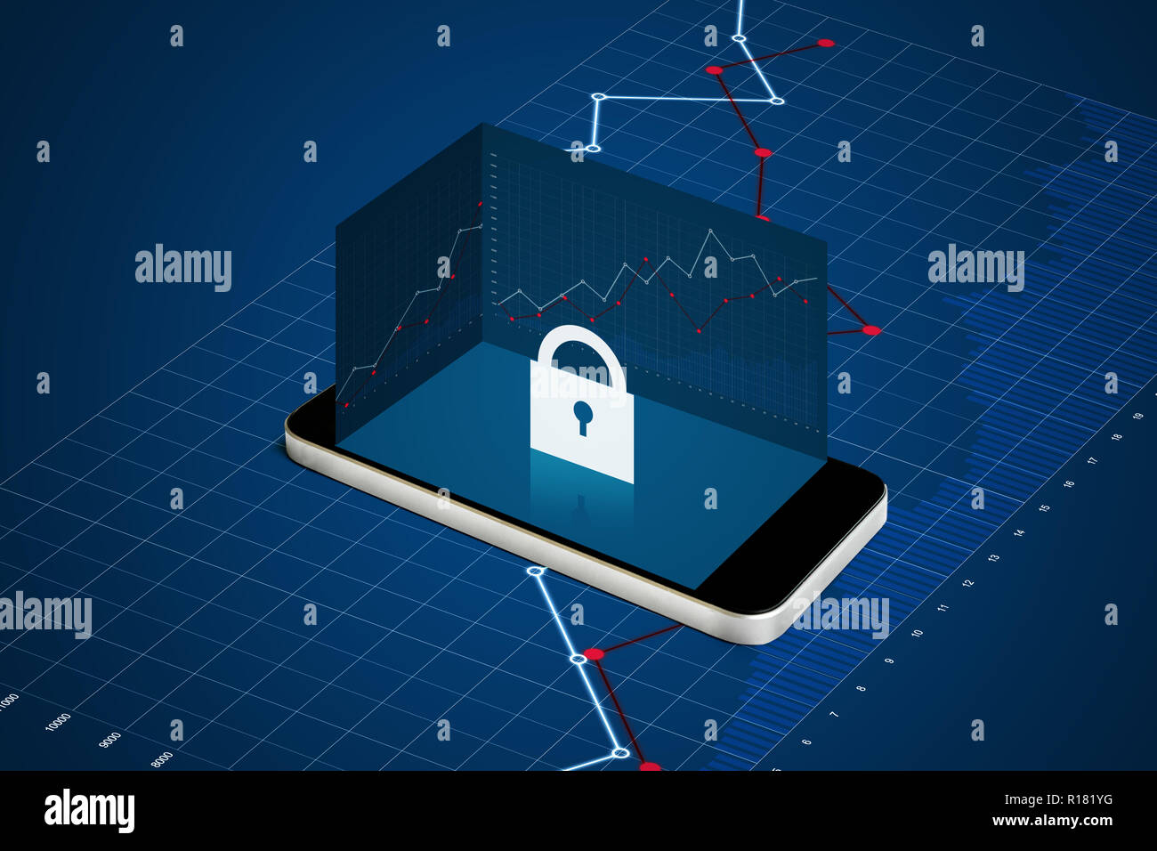 Mobile Network Security System Technologie Stockfoto