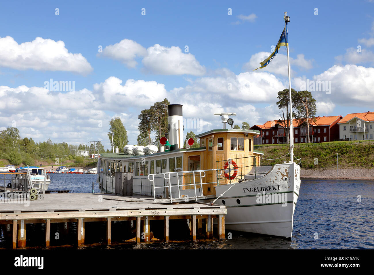 Leksand, Schweden - 1. Juni 2015: Der Fluggast Dampf schiff Engelbrekt. Stockfoto