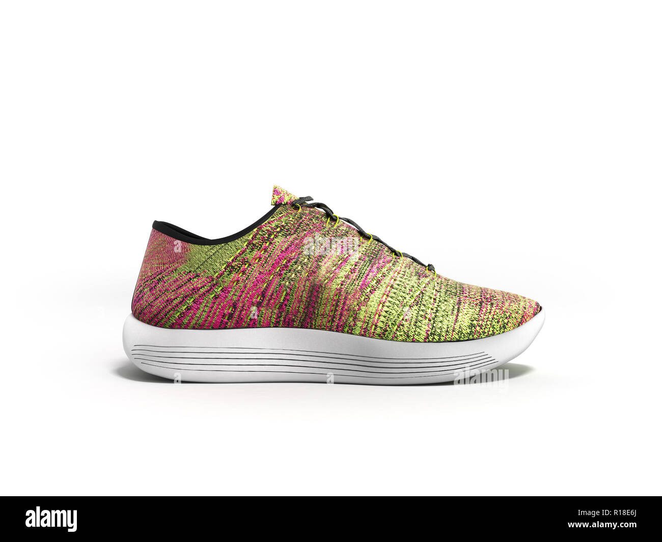 Rosa Sport Schuhe 3D-Render auf weißem Hintergrund Stockfoto