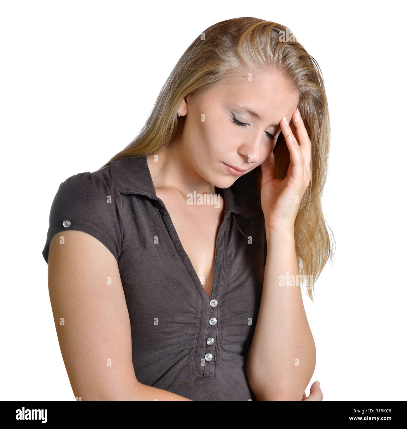 Kopfschmerzen Schmerzen Frau Head Human girl Dämonen spook Stockfoto