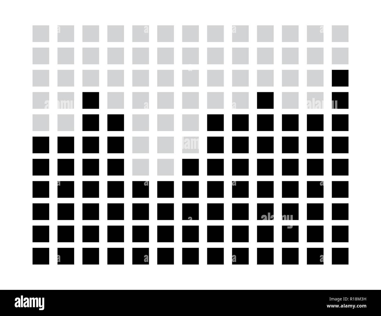 Monochrome square Grafik Equalizer Design auf weißem Hintergrund Stock Vektor