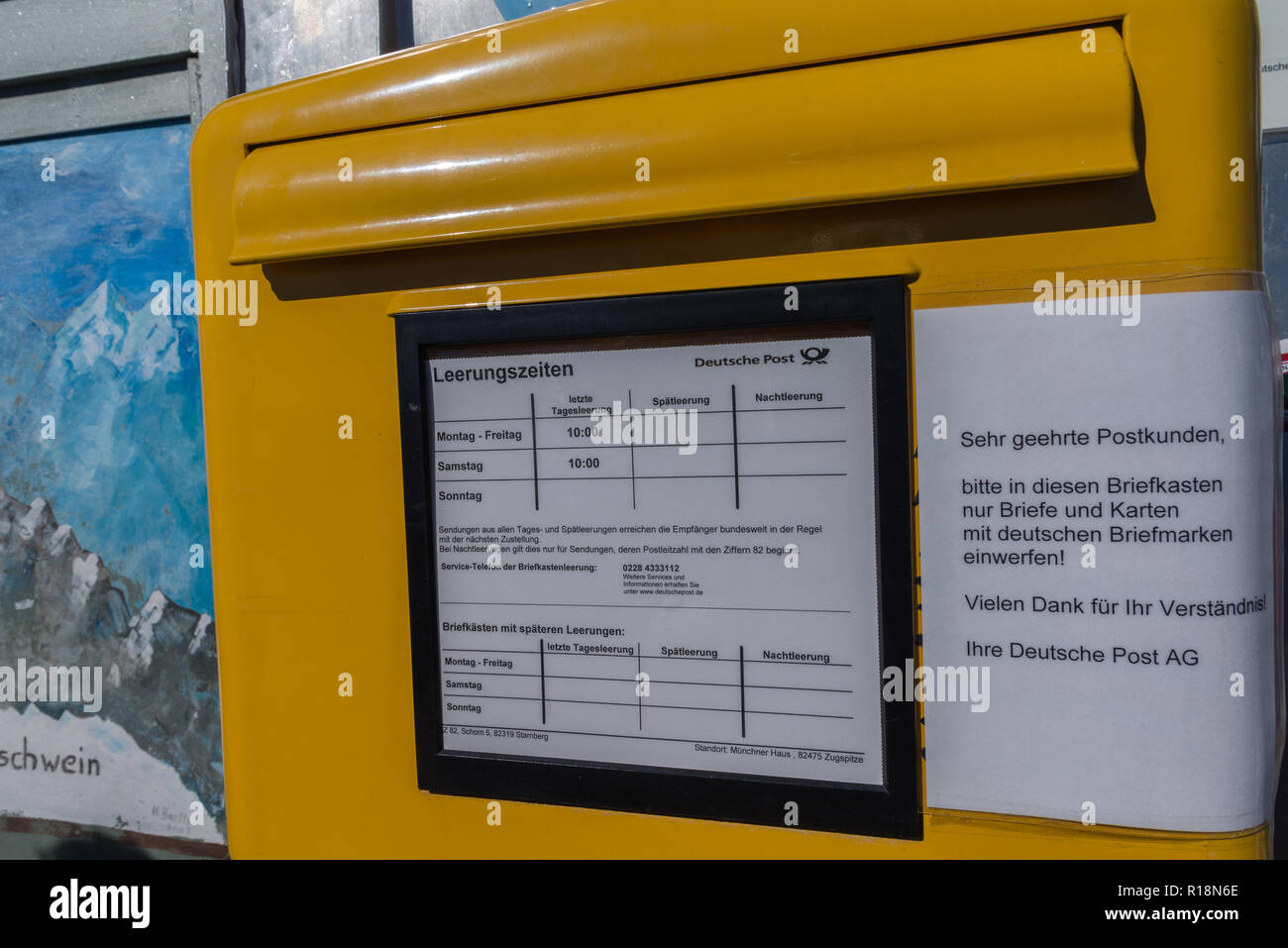 Zugsptize, Deutschland, höchster Gipfel, Letter Box, Garmisch-Partenkirchen, Wetterstein Gebirge oder Wettersteingebirge, Alpen, Bayern, Deutschland, Europa Stockfoto