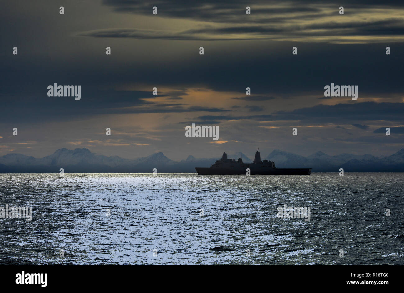 USS New York (LPD-21) ein San Antonio-Klasse amphibious Transport Dock und das fünfte Schiff der US-Marine nach der Staat New York genannt zu werden. Stockfoto