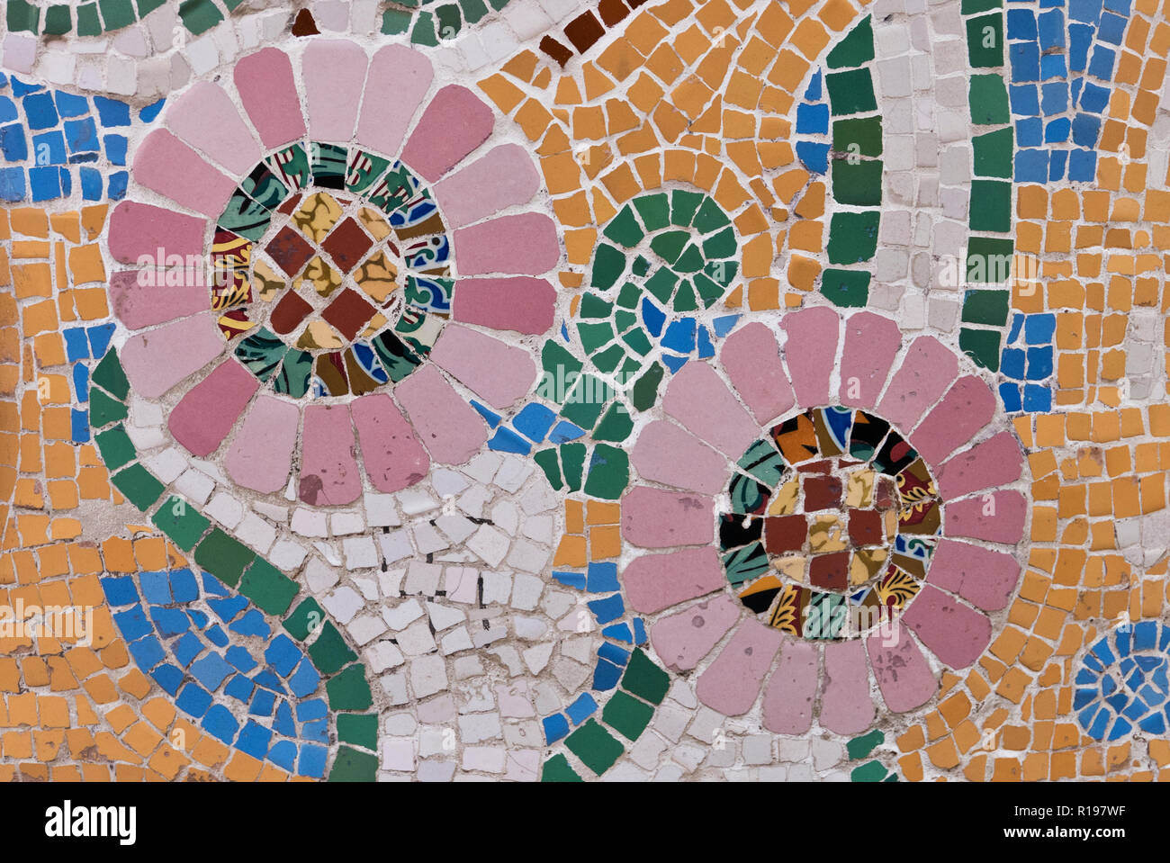 Im Kartenbüro der Palau De La Musica mit bunten Mosaik Design, Barcelona, Spanien eingerichtet Stockfoto