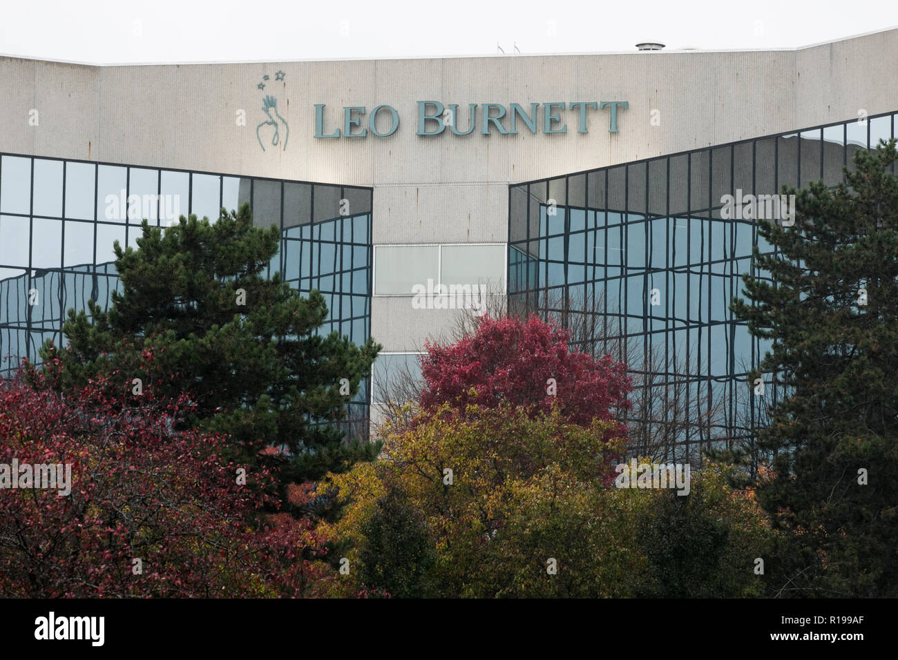 Ein logo Zeichen außerhalb eines besetzt von Leo Burnett Worldwide, Inc., in Troy, Michigan, am 27. Oktober 2018. Stockfoto