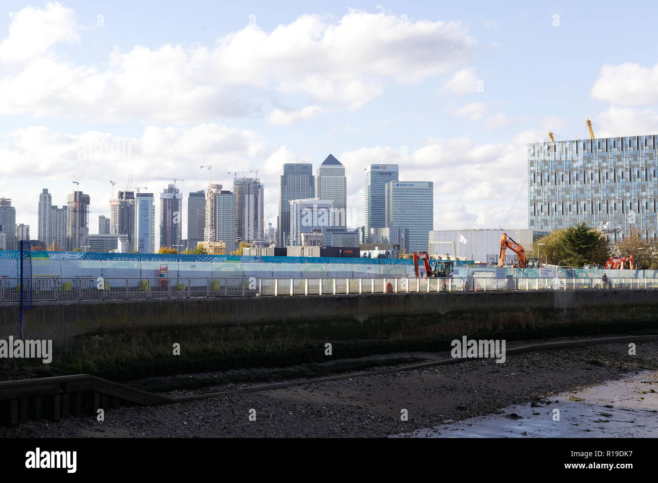 Bau in North Greenwich London Stockfoto