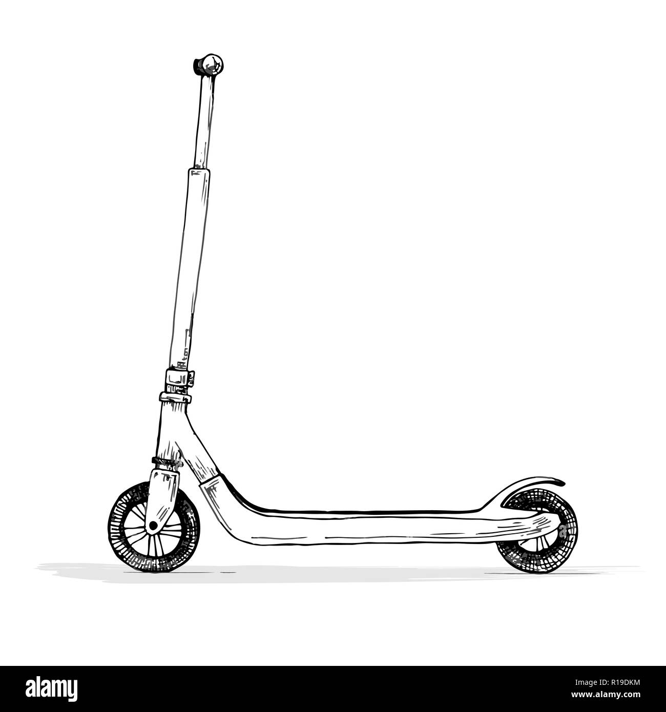 Kick scooter auf weißem Hintergrund. Vector Illustration. Stock Vektor