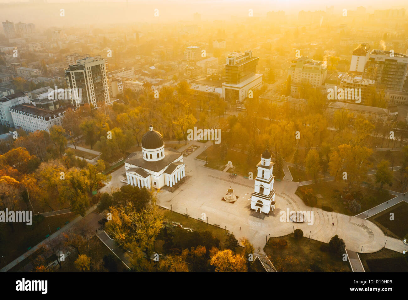 Die Republik Moldau Chisinau sunrise in der Kathedrale Park Stockfoto