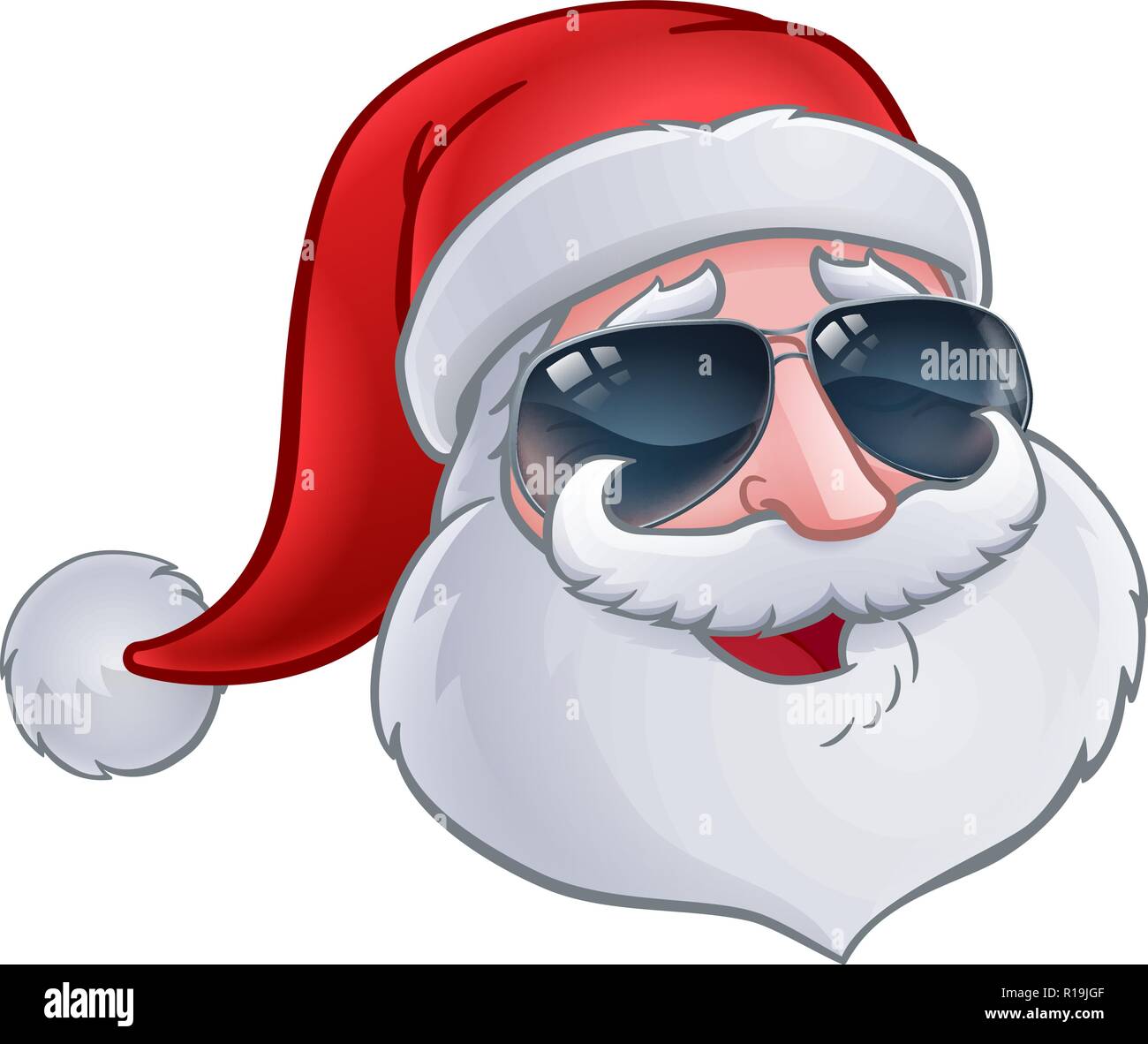 Cool Santa Claus Weihnachten Cartoon in Sonnenbrille Stock Vektor