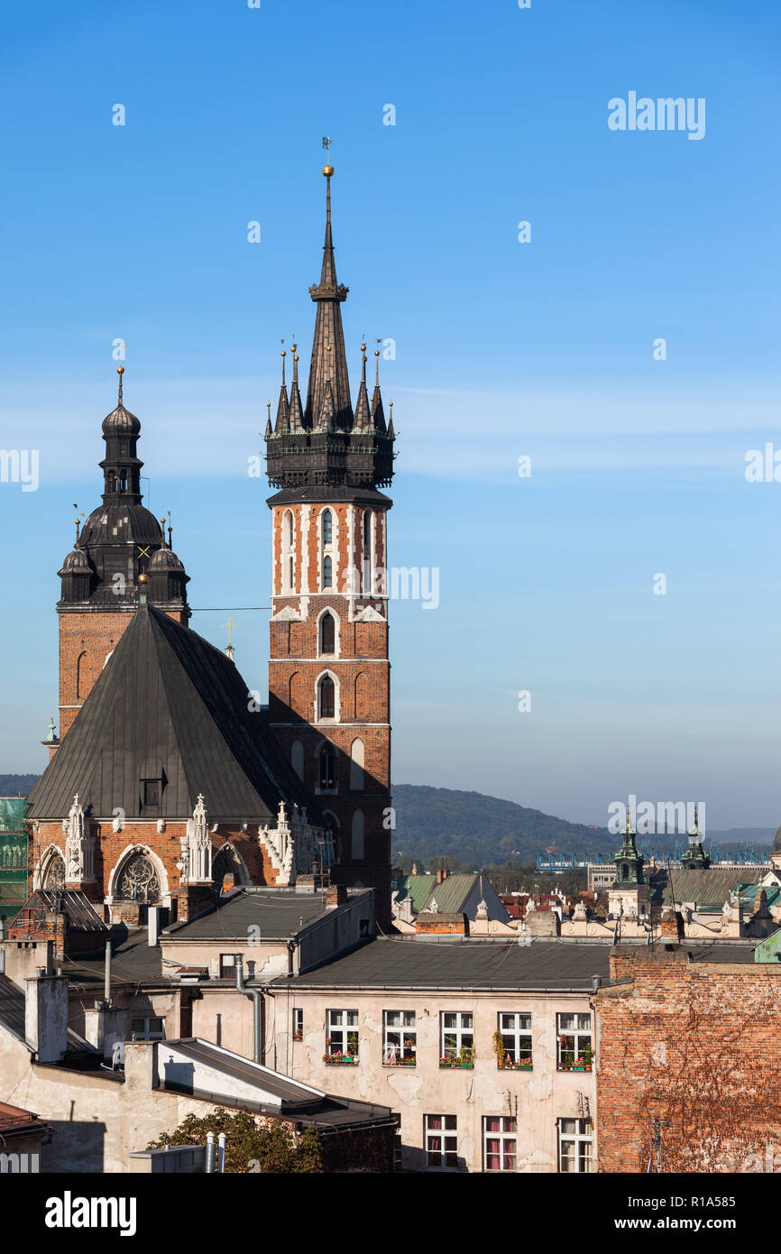 Marienkirche in Krakau in Polen. Stockfoto