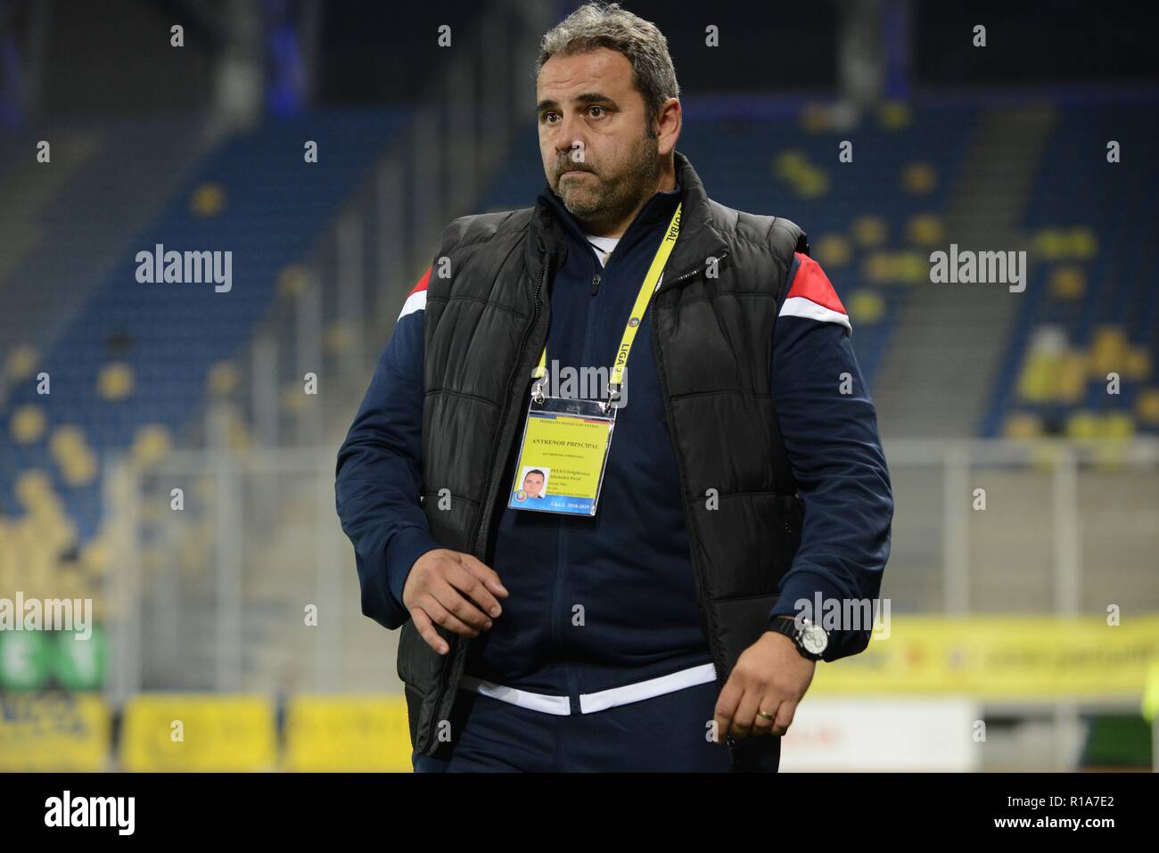 Alexandru Pelici - Trainer von Ripensia Timisoara, Rumänien 2. Liga Stockfoto