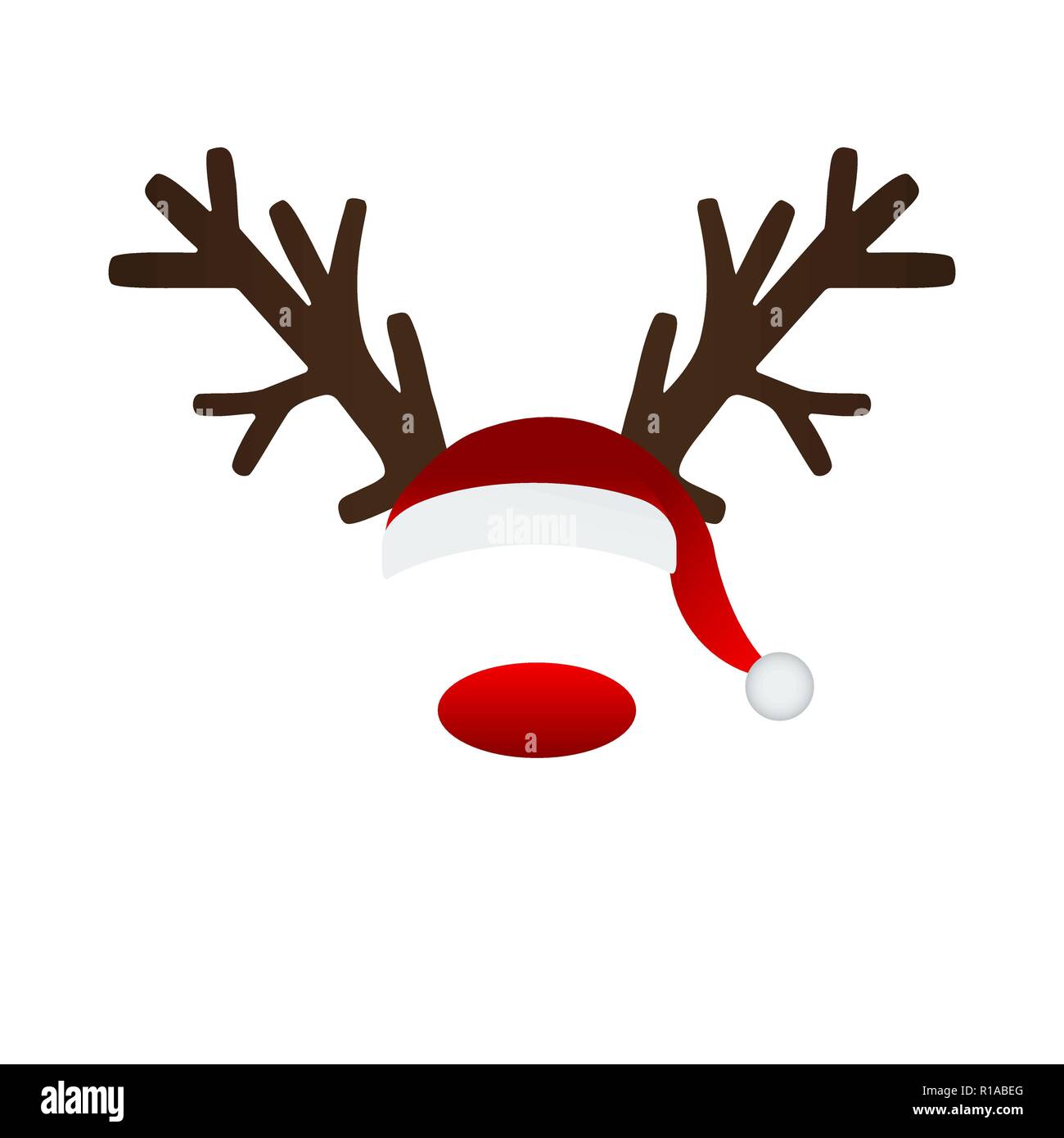 Rentier Geweih und Santa hat Stock-Vektorgrafik - Alamy