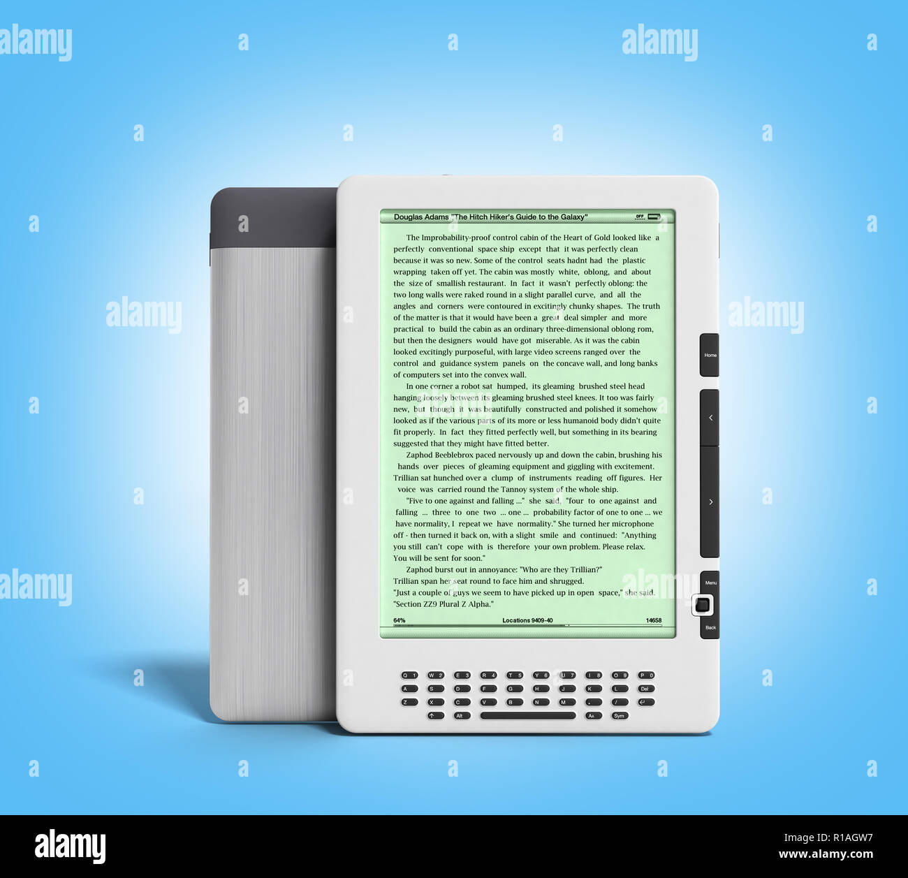E-book Reader 3d-render Bild auf Gradienten Stockfoto