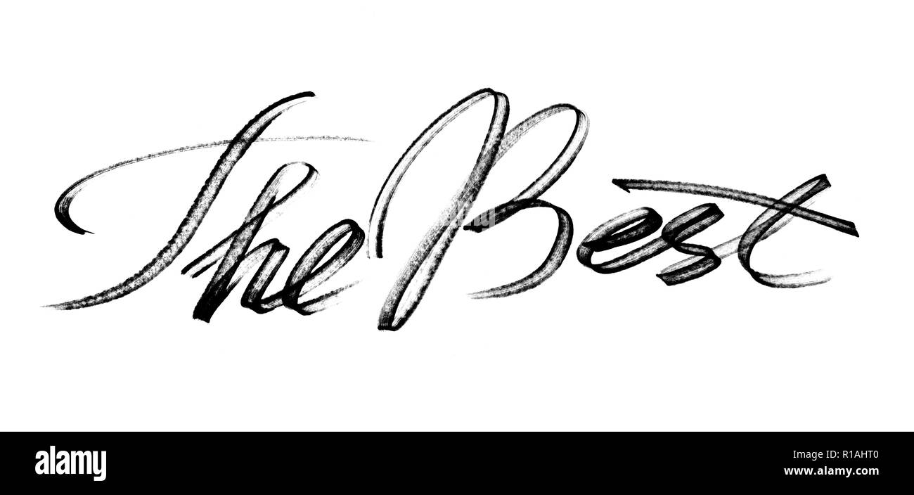Die beste - Moderne Kalligraphie, handgezeichneten Schriftzug, Design für t-shirt Stockfoto