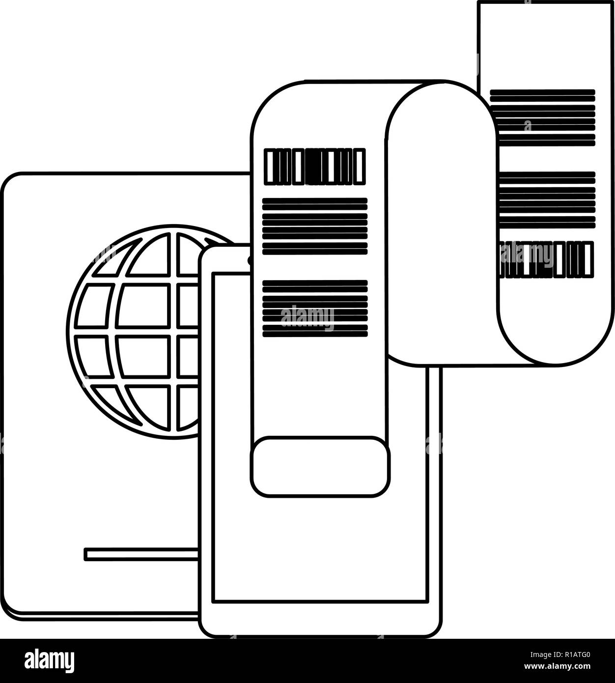 Online Flugtickets und reisen Elemente Vector Illustration graphic design Stock Vektor