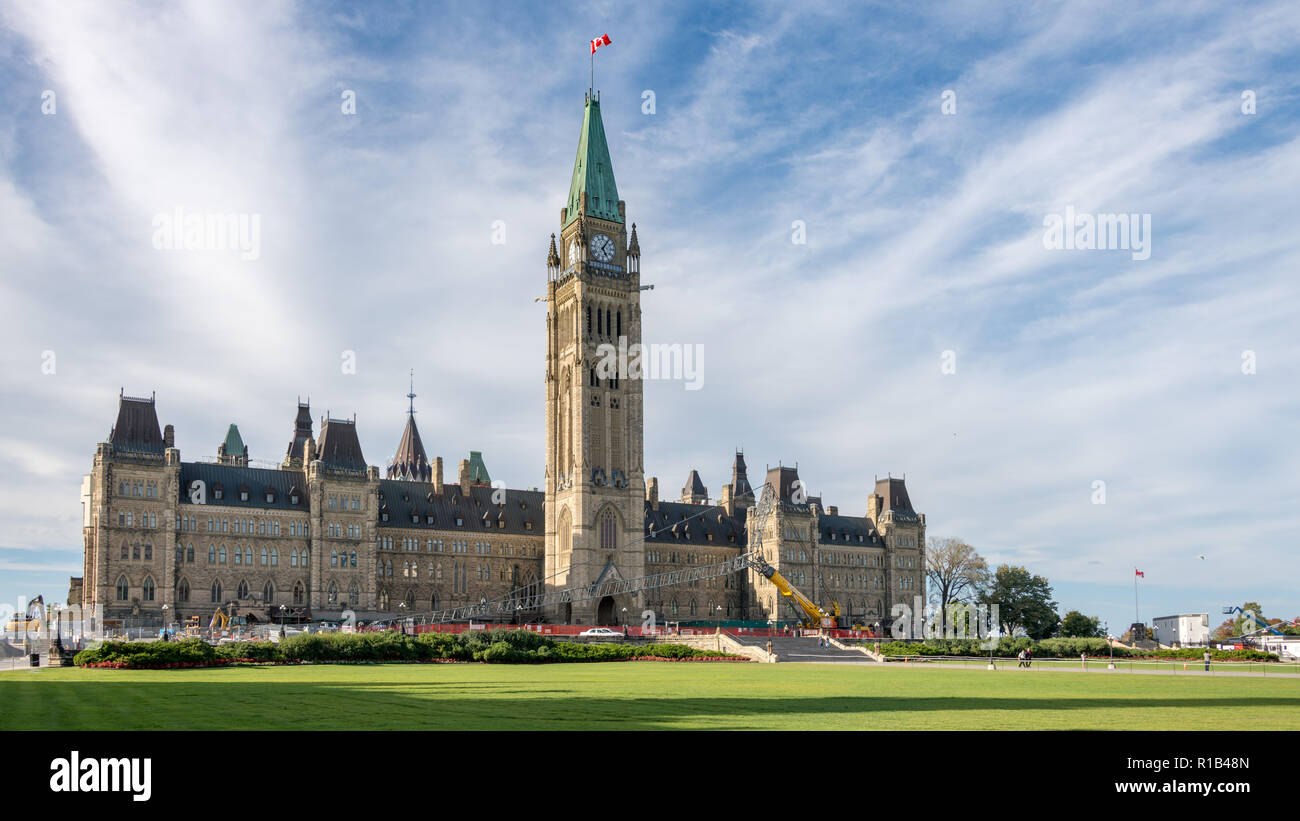 Kanadische Parlament Gebäude, mittleren Block, Ottawa Kanada Stockfoto