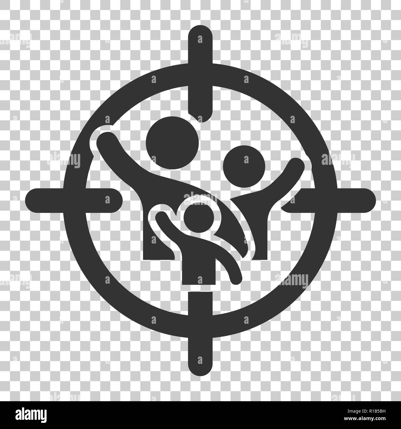 Zielgruppe Symbol im flachen Stil. Fokus auf Menschen Vector Illustration auf isolierte Hintergrund. Human Resources Business Konzept. Stock Vektor