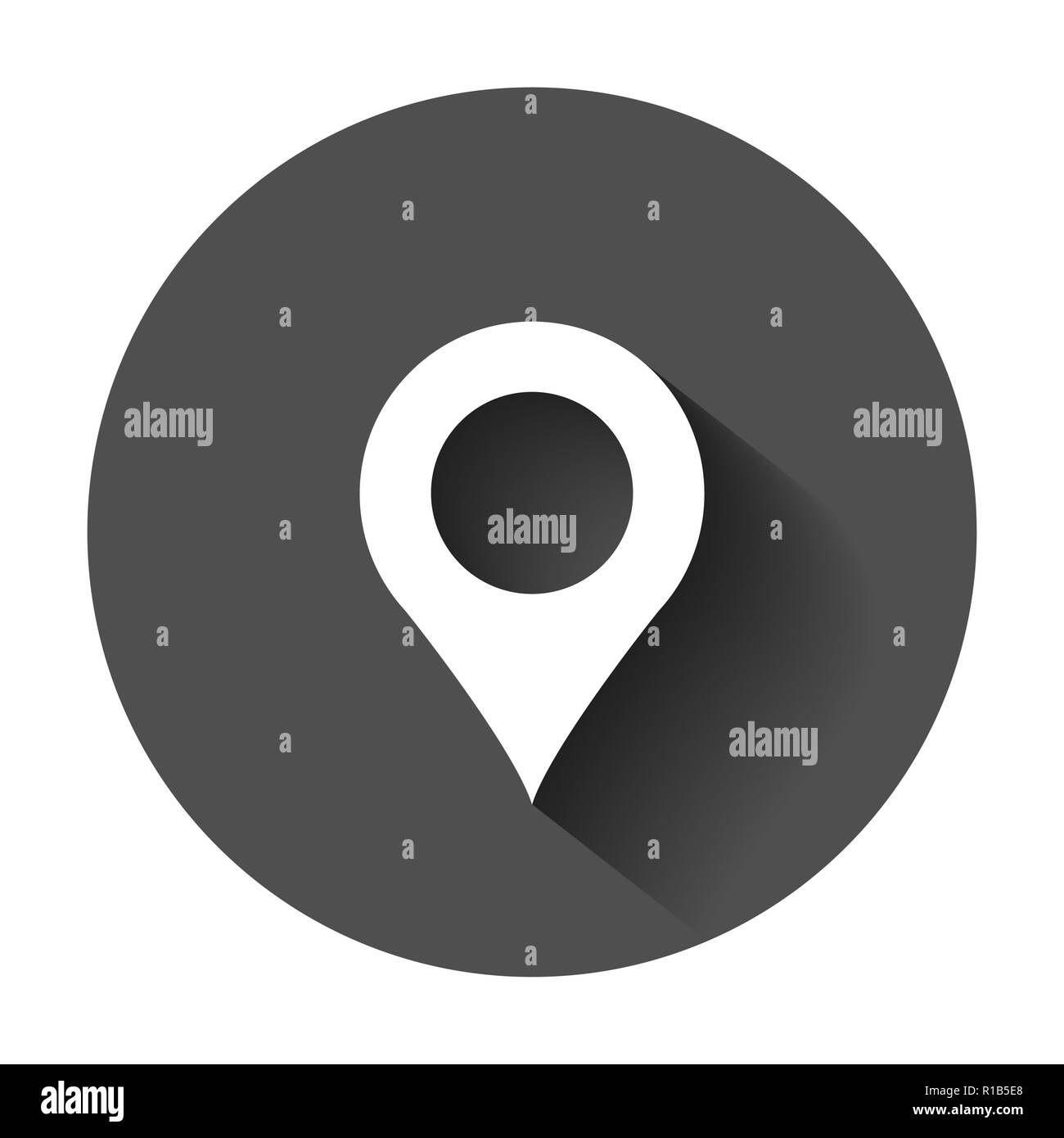 Pin Symbol Karte im flachen Stil. Gps-navigation Vektor Illustration mit langen Schatten. Ziel Business Konzept. Stock Vektor