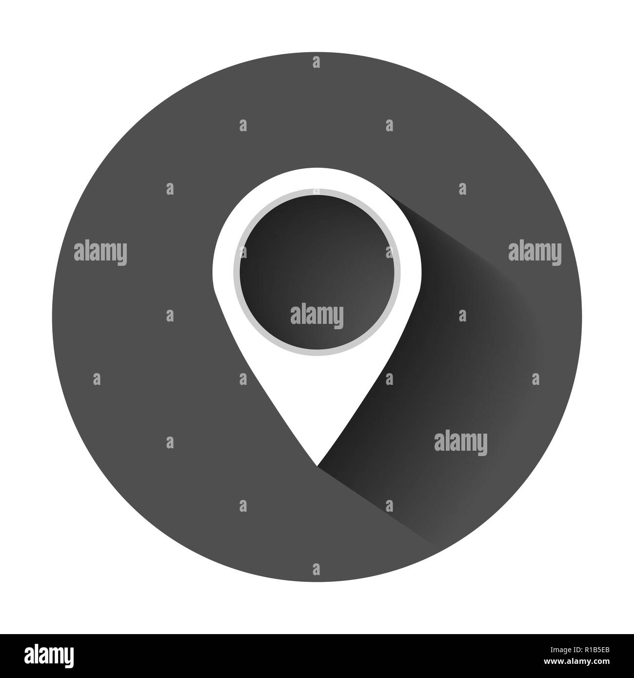 Pin Symbol Karte im flachen Stil. Gps-navigation Vektor Illustration mit langen Schatten. Ziel Business Konzept. Stock Vektor