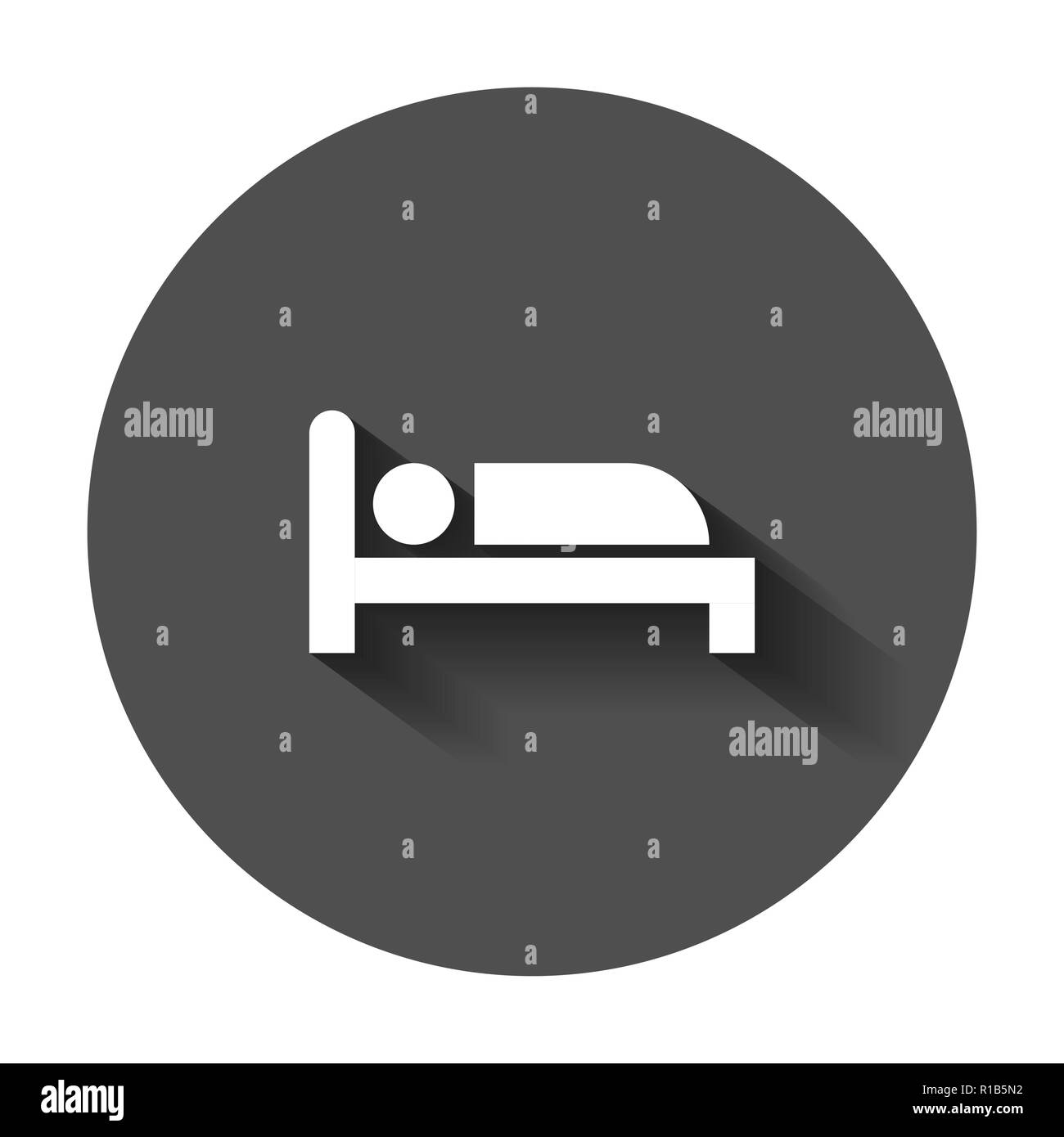 Bett Symbol Im Flachen Stil Schlafen Schlafzimmer Vector Illustration Mit Langen Schatten Entspannen Sofa Geschaftskonzept Stock Vektorgrafik Alamy