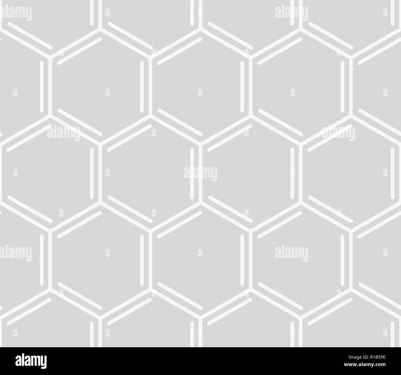 Vektor Kamm nahtlose Muster. Geometrische Weiße, hexagonale Muster auf grauem Hintergrund Stock Vektor